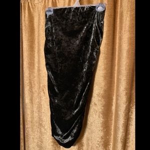 High wasted crushed velvet sexy ruched skirt